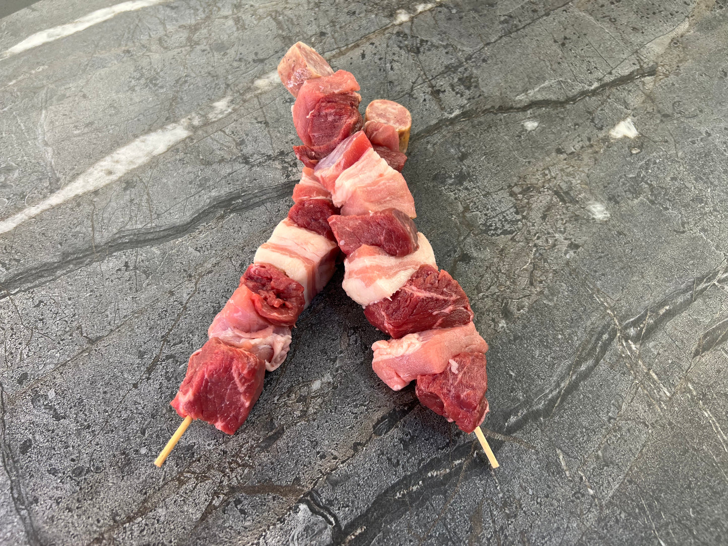 Beef & Pork Skewers / Brochetas Res y Cerdo