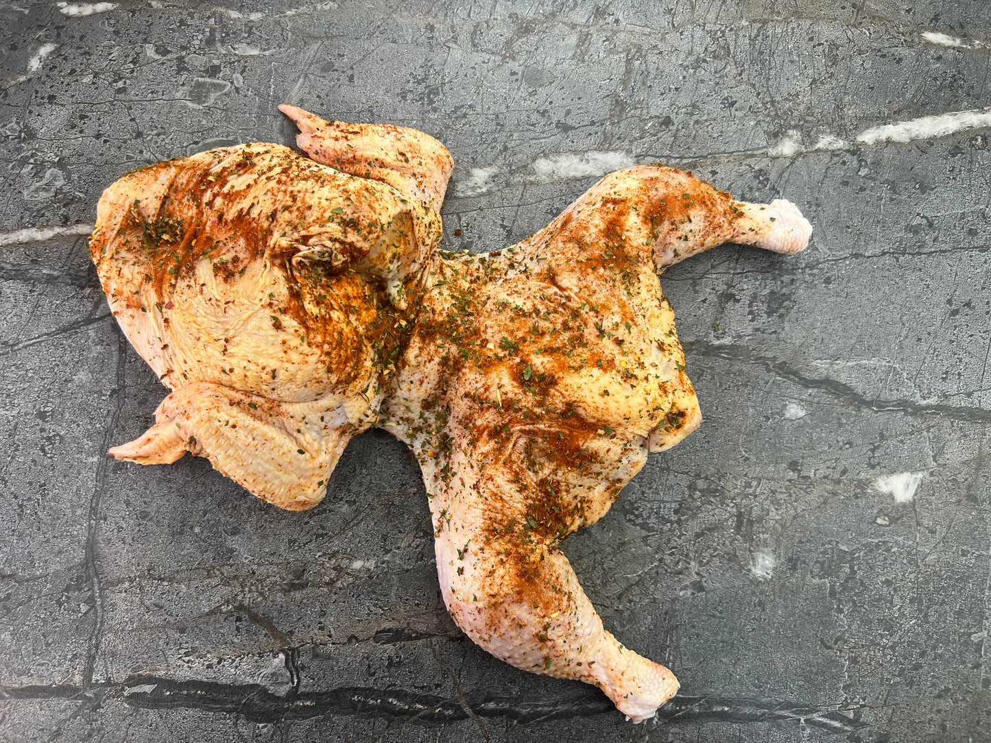 Bullfrog Chicken w Herbs and Spices (Butterflied Whole Chicken)