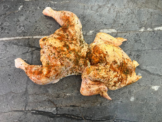 Bullfrog Chicken w Herbs and Spices (Butterflied Whole Chicken)