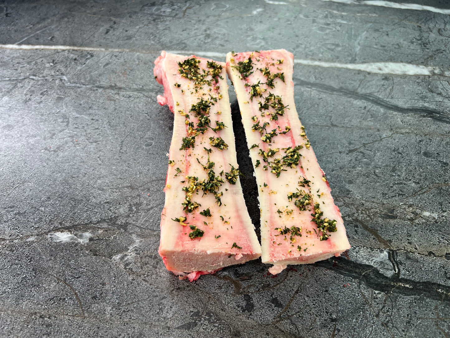 Center Bone Marrow/Femur Bone with Garlic and Parsley