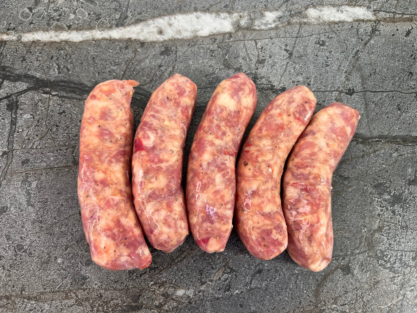 Pork Sausage with Red Bell Peppers and Cheese / Chorizo Puro de Cerdo con Morron y Queso Argentino