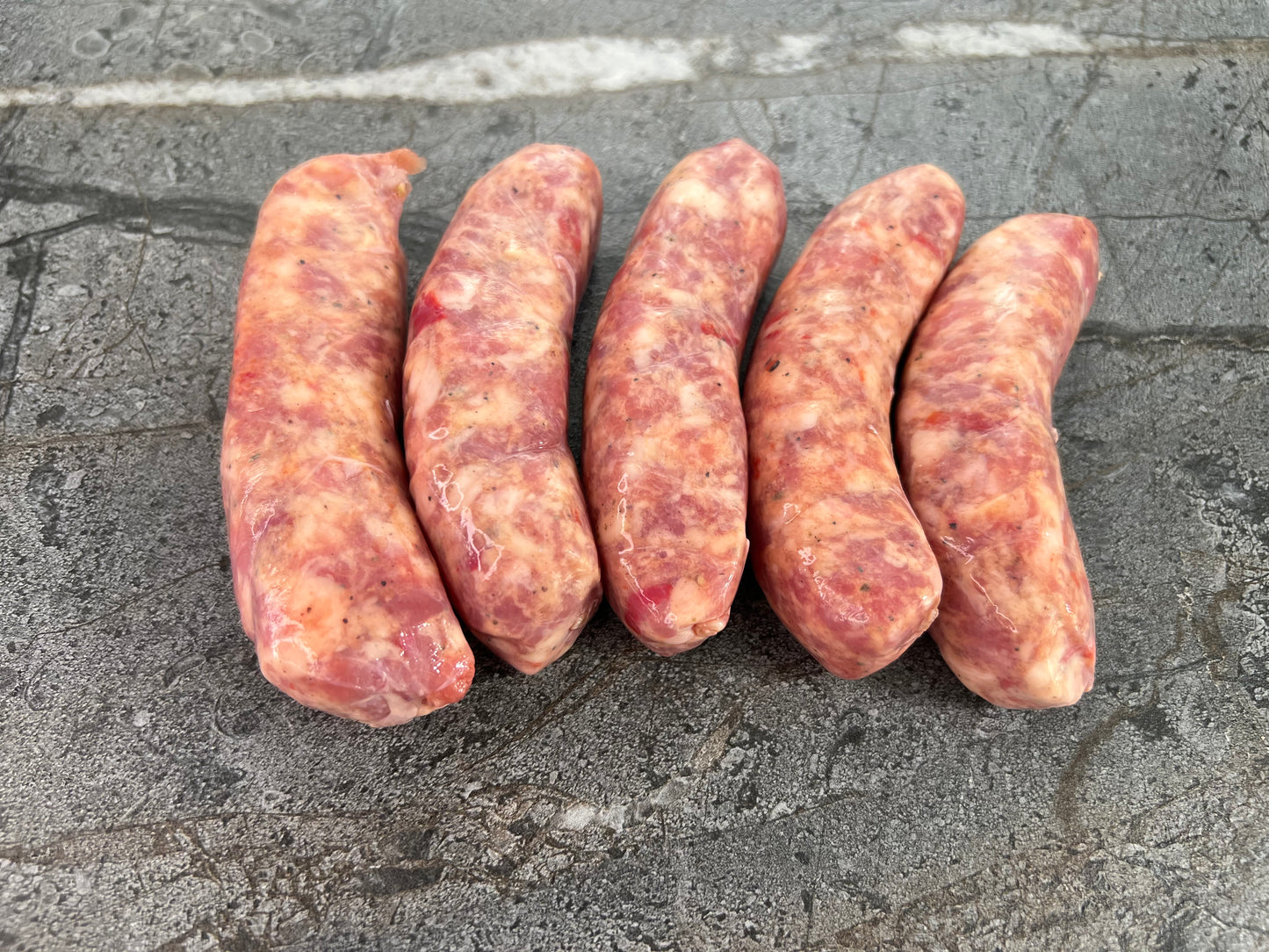 Pork Sausage with Red Bell Peppers and Cheese / Chorizo Puro de Cerdo con Morron y Queso Argentino