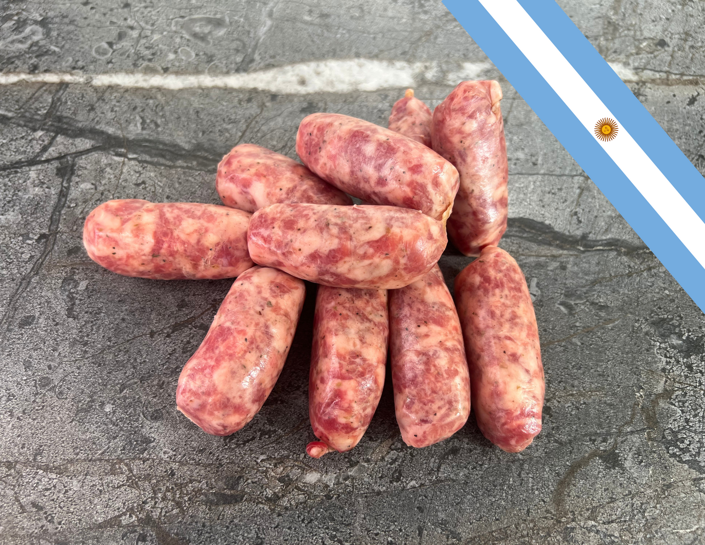 100% Pork BOMBON Argentinian Sausage 10 PCS / Chorizo Puro de Cerdo BOMBON